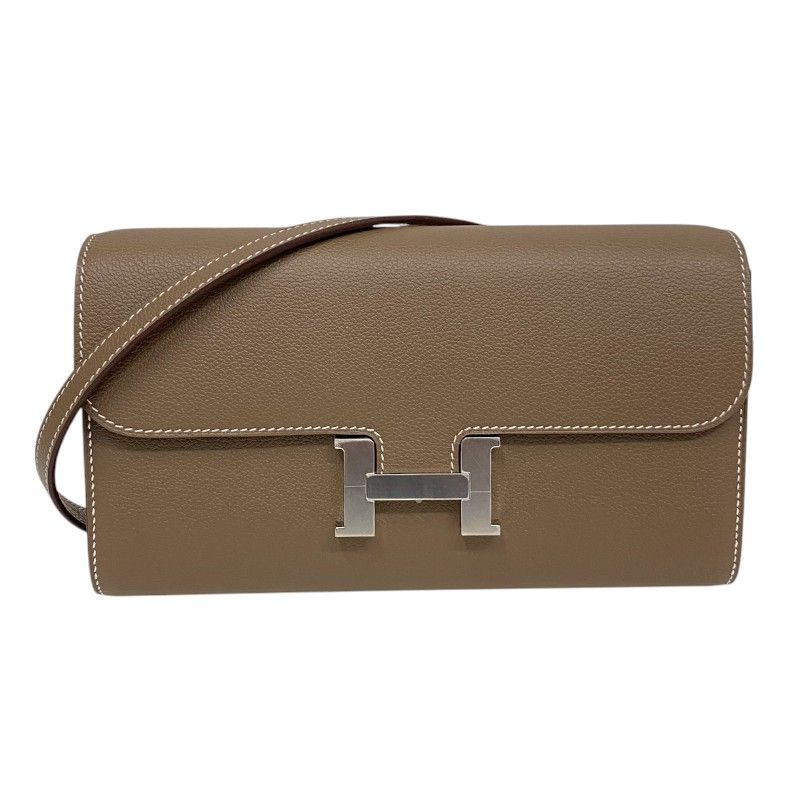 HERMES Constance To Go Shoulder Bag in Etoupe with Silver Hardware