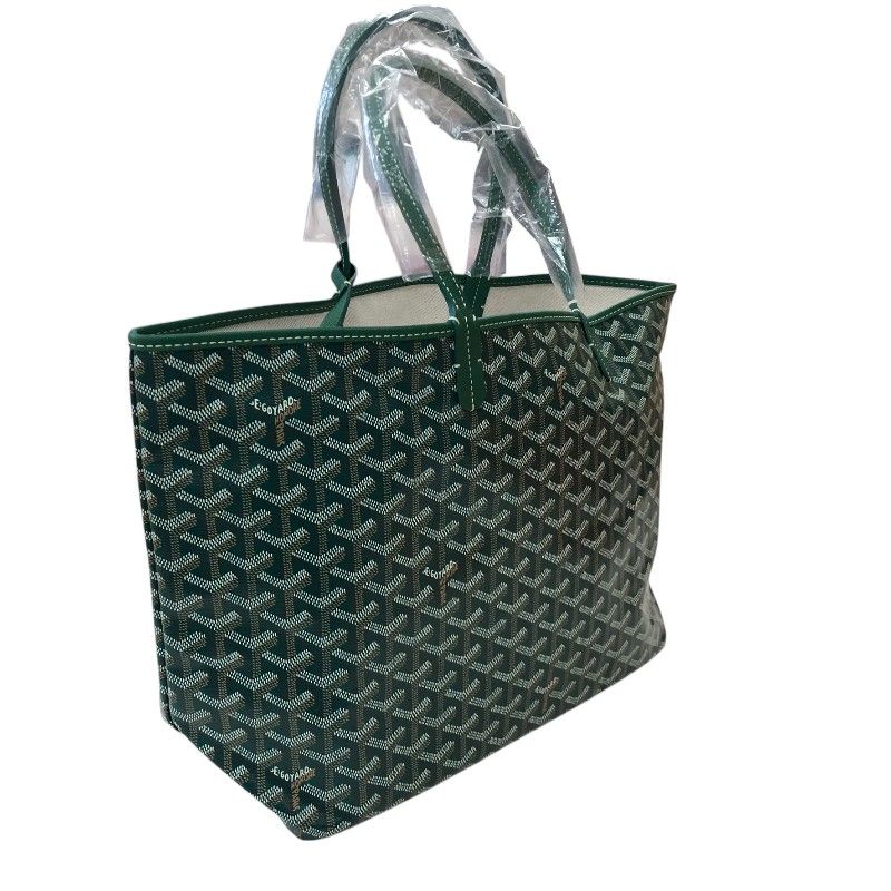 GOYARD Saint Louis PM Green Goyardine Canvas Unisex Handbag