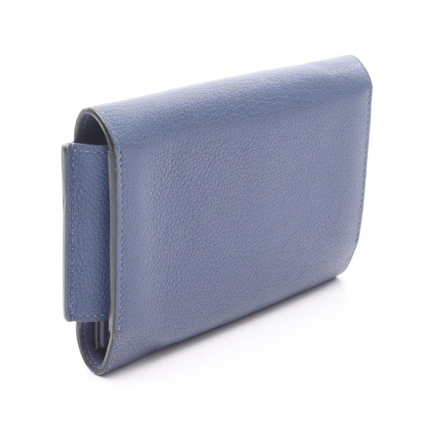 HERMES Passant Compact Wallet in Blue Evercalf Leather