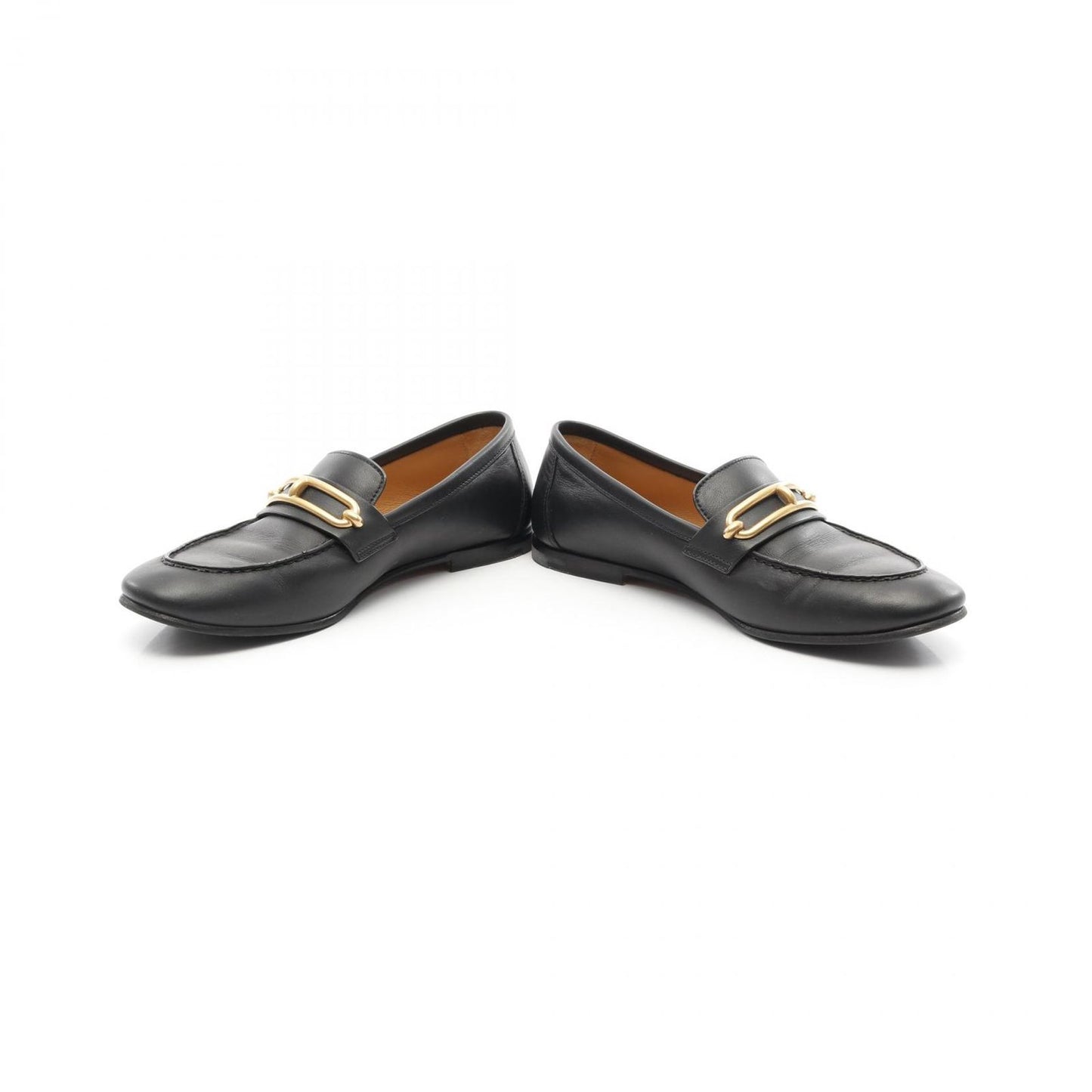 HERMES Colette Black Leather Loafers - Timeless Elegance