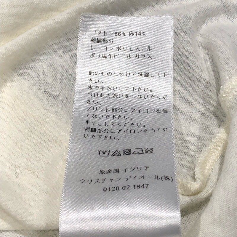 Christian Dior Cream Cotton T-Shirt for Women - XS