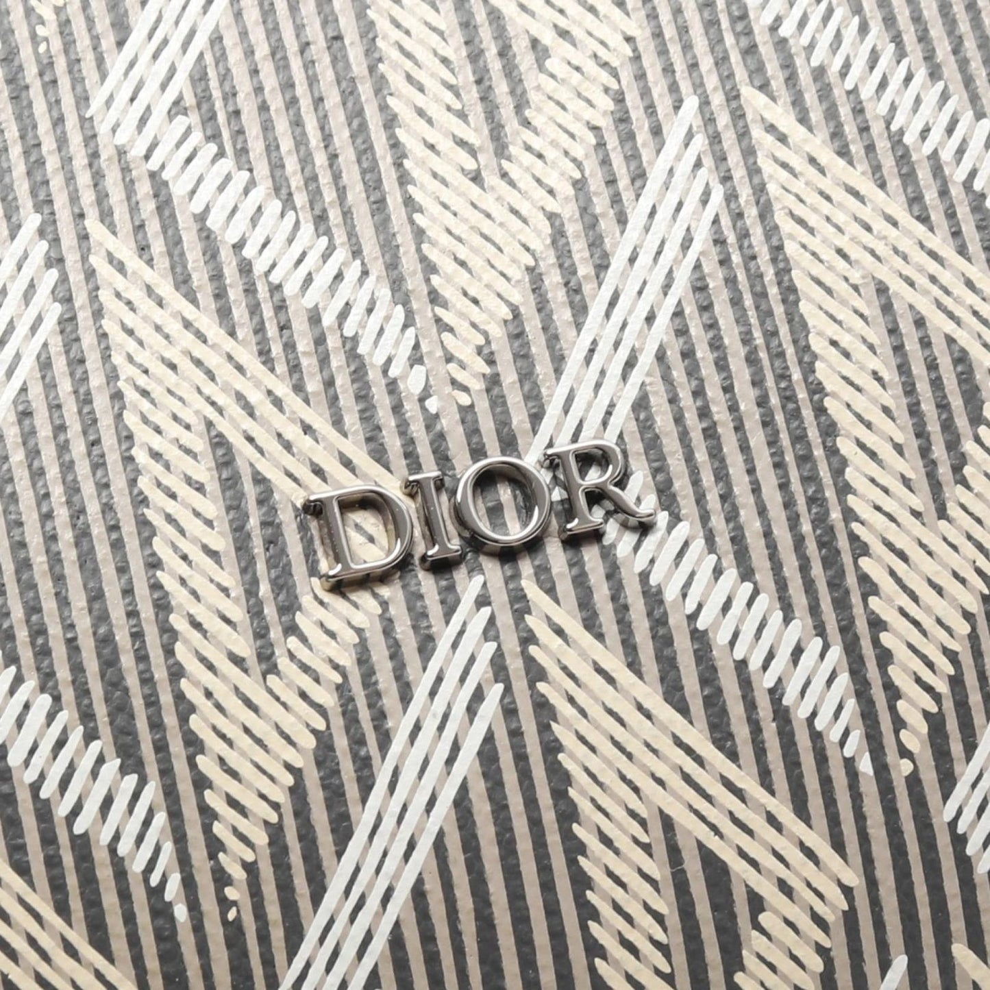 Dior CD Diamond Color Tote Bag in Gray PVC Coated Canvas