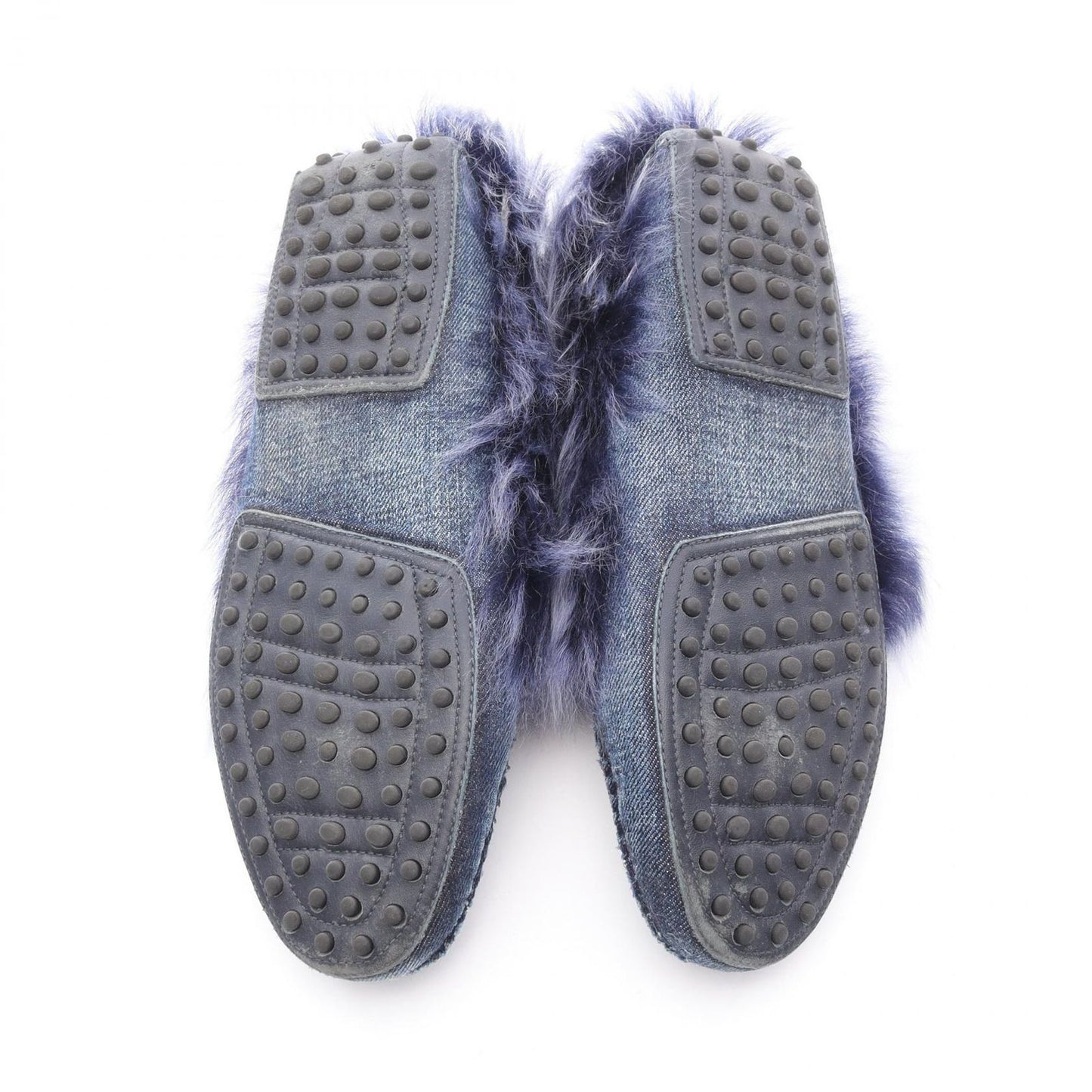 TOD'S Double T Driving Shoes in Indigo Blue Denim - Size 39