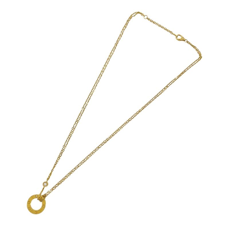 Cartier Love Circle Necklace in 18K Yellow Gold with Diamonds