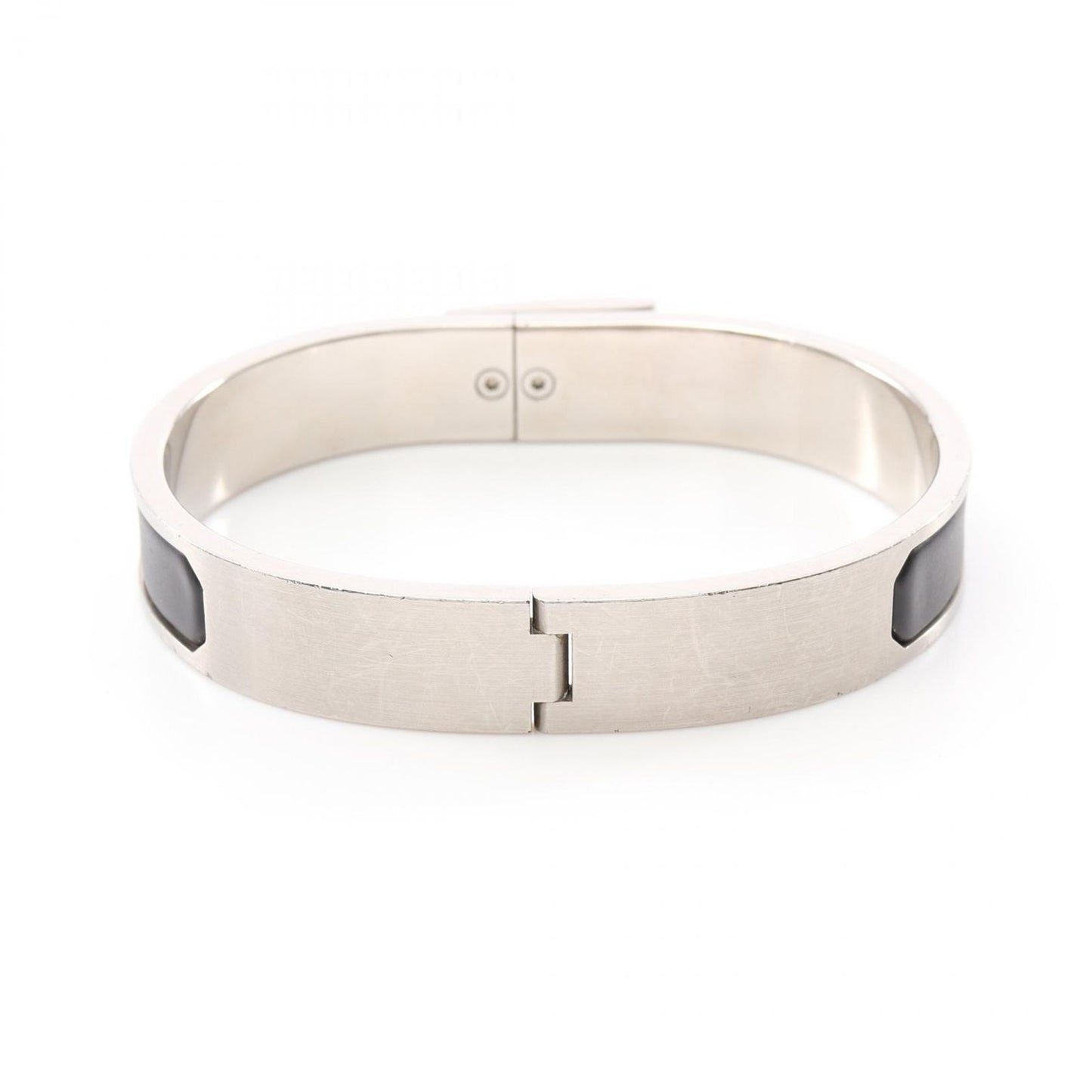HERMES Jet Black Stainless Steel Bracelet - Timeless Elegance