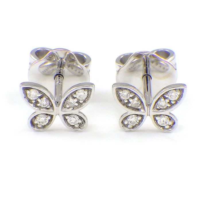 Graff Diamond Pave Butterfly Earrings in 18K White Gold