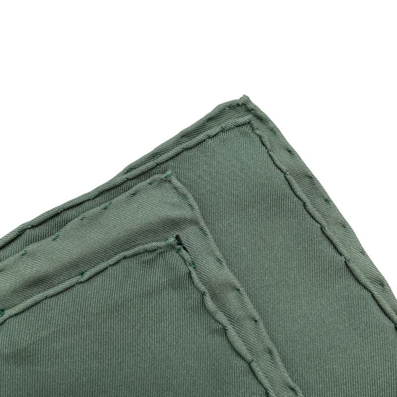 HERMES Green Silk Pocket Square - Timeless Elegance