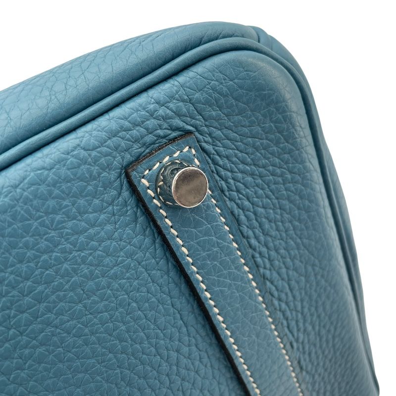 HERMES Birkin 35 Blue Jean Togo Handbag with Silver Hardware