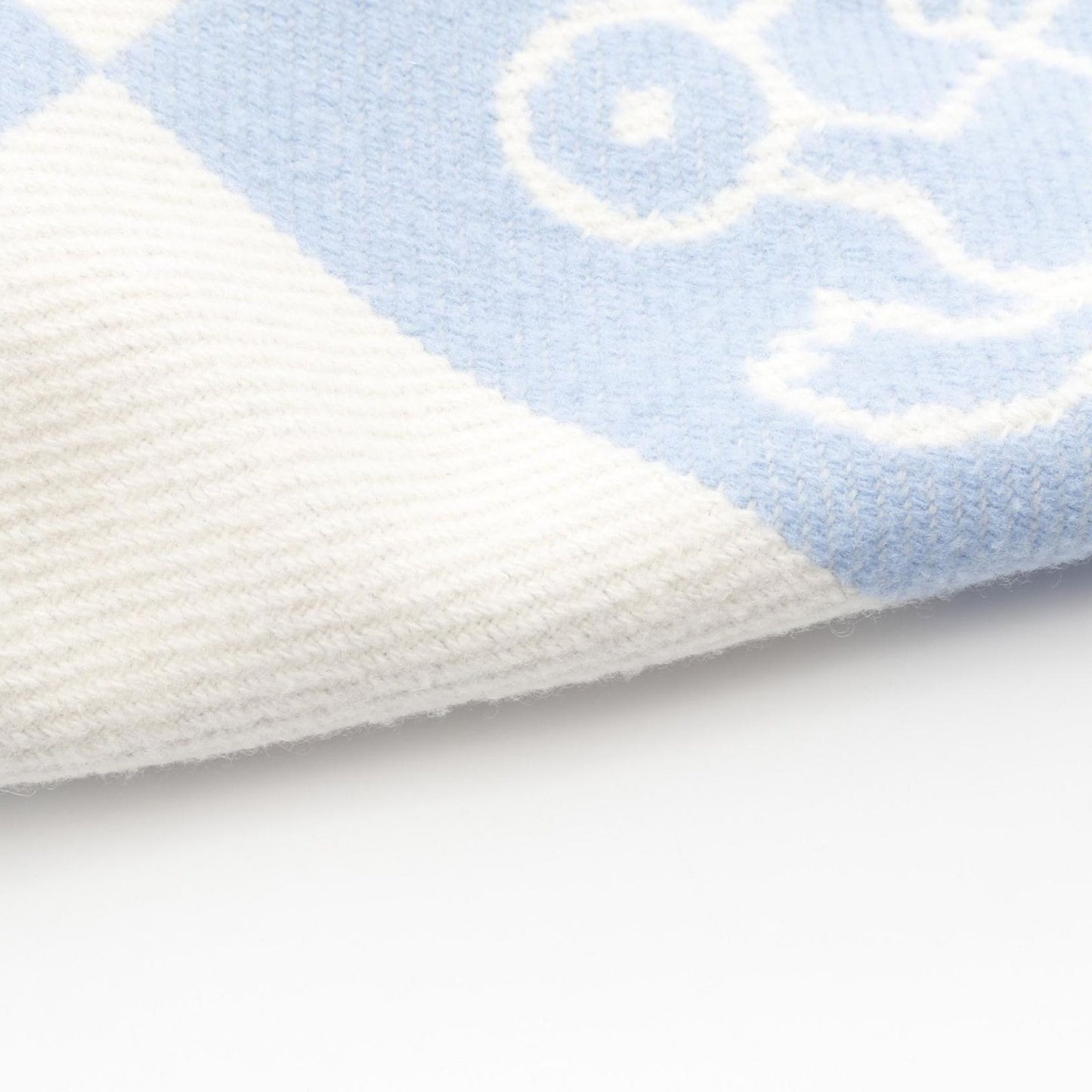 HERMES Avalon Blue/White Wool Cashmere Baby Blanket - Unisex
