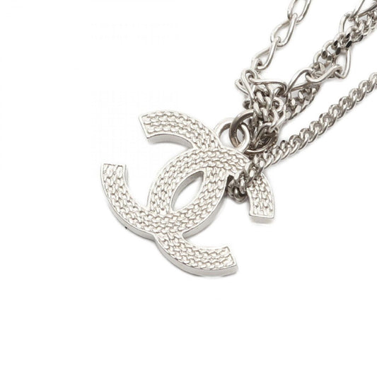 CHANEL Coco Mark Necklace - Exquisite Silver Elegance
