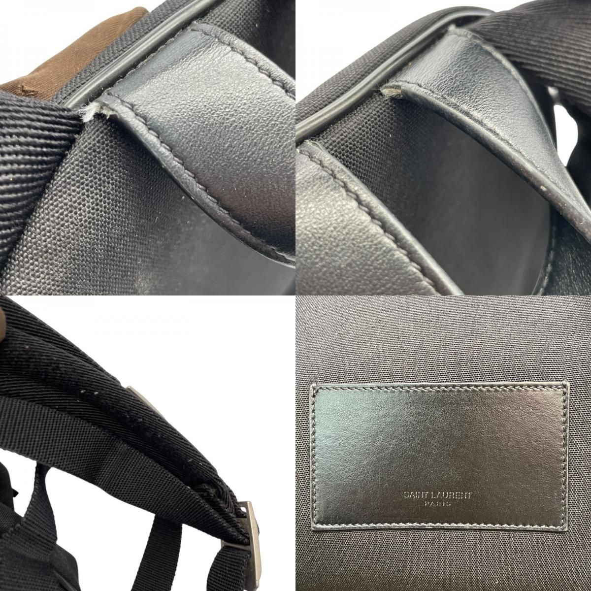 SAINT LAURENT Black Canvas & Leather Backpack - Timeless Elegance