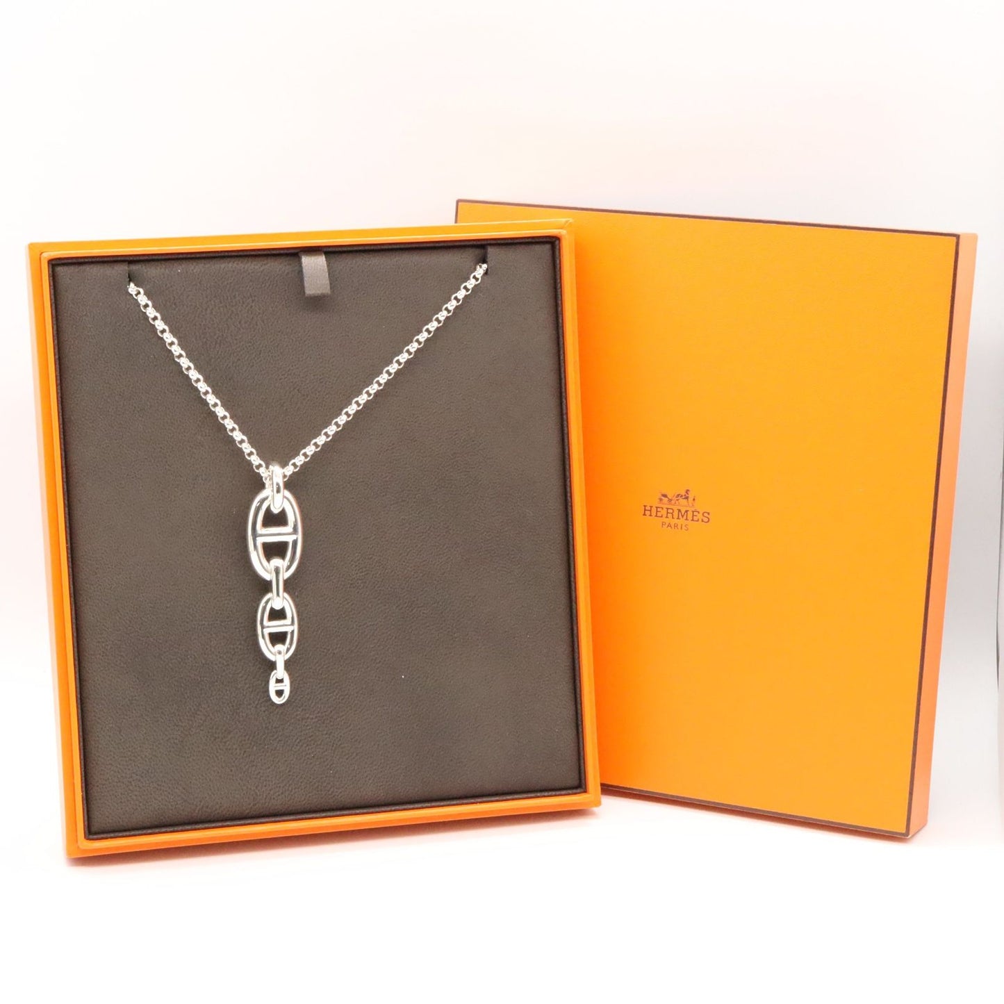 HERMES Chaine d'Ancre Punk Necklace in Silver 925 - 51cm