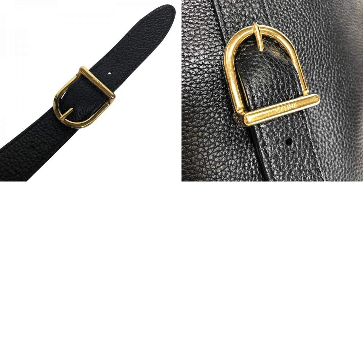 CELINE Black Sis Bucket Bag with Gold Hardware - Timeless Elegance