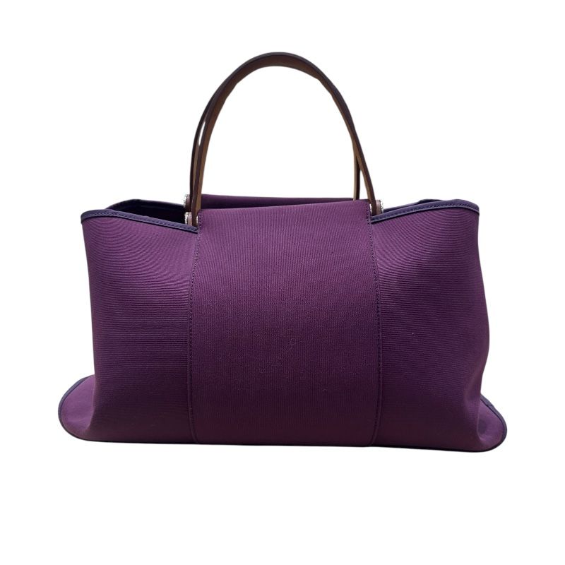 HERMES Cabag Elan PM Purple Canvas Handbag - Timeless Elegance