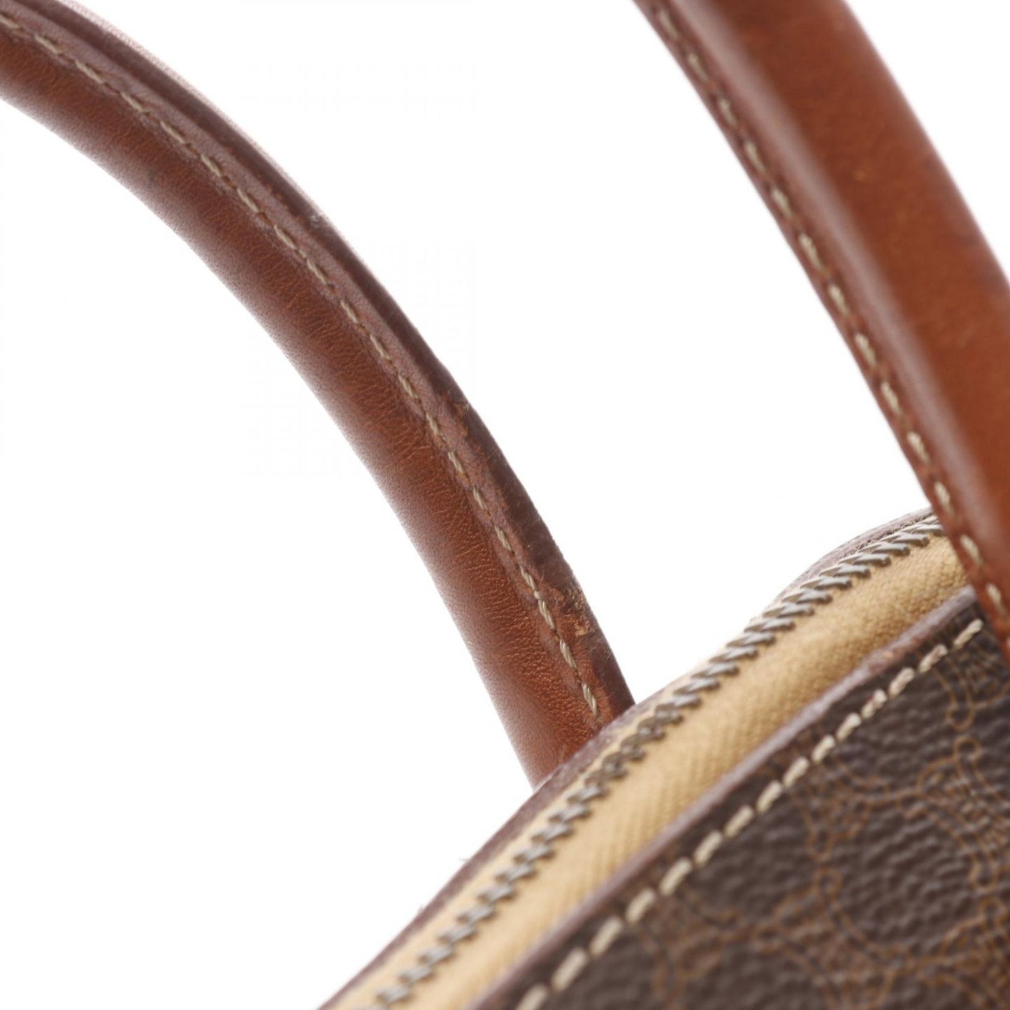 CELINE Macadam Handbag in Dark Brown PVC Coated Canvas