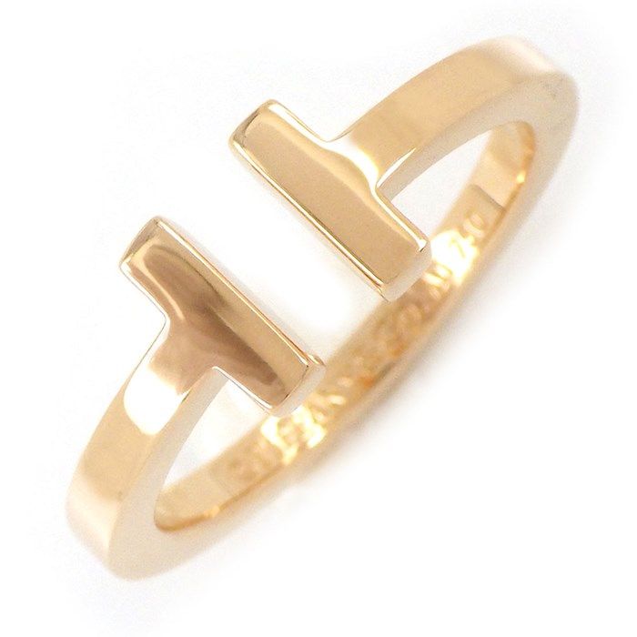 Tiffany & Co. T Square Ring in K18 Pink Gold - Size 21