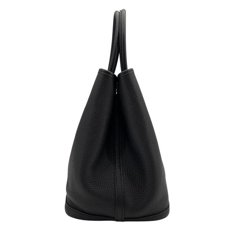 HERMES Garden Party PM Y刻 Black Negonda Handbag with Silver Hardware