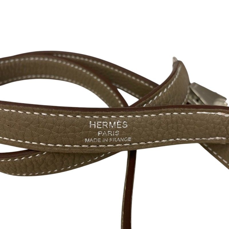 HERMES Kelly 25 Etoupe Togo Handbag with Silver Hardware