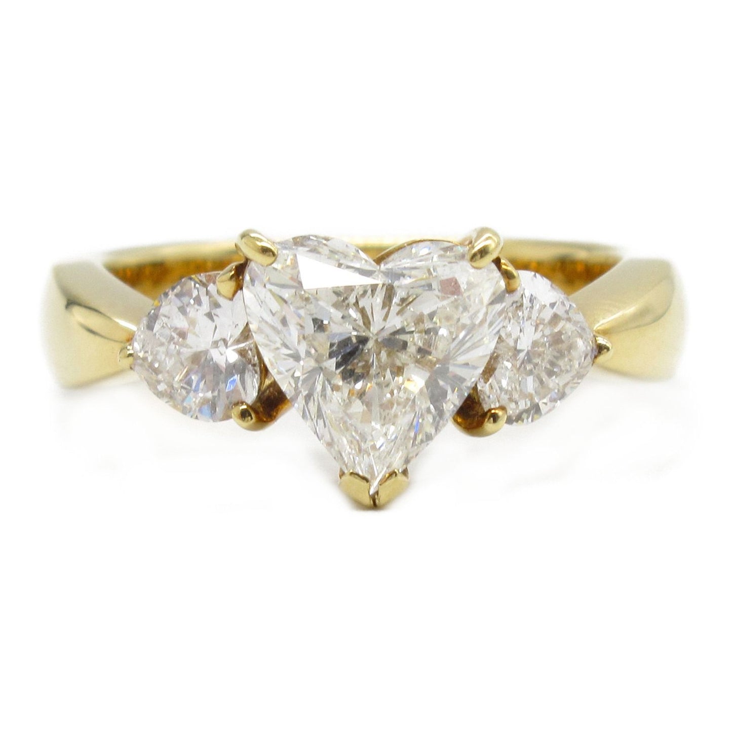 Exquisite K18 Yellow Gold Diamond Ring - Timeless Elegance