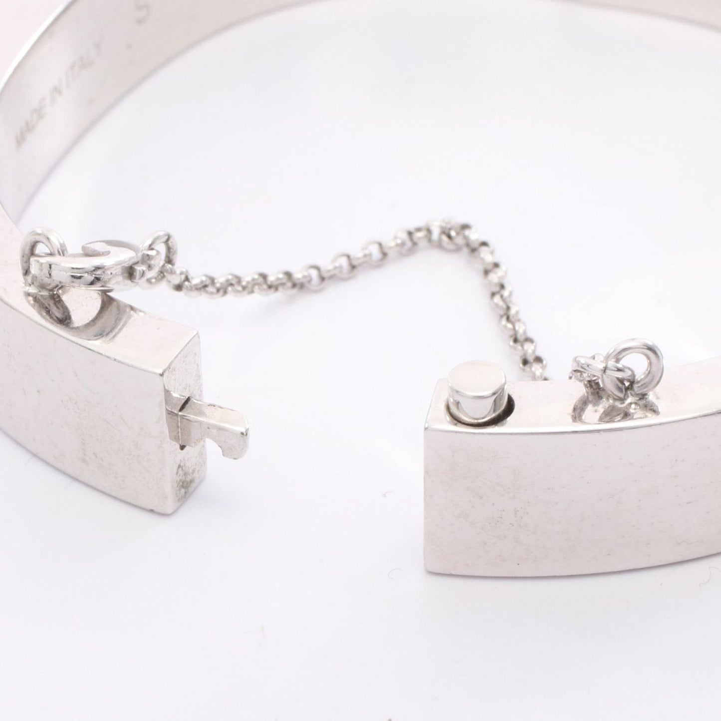 CELINE Silver Stainless Steel Bangle - Timeless Elegance