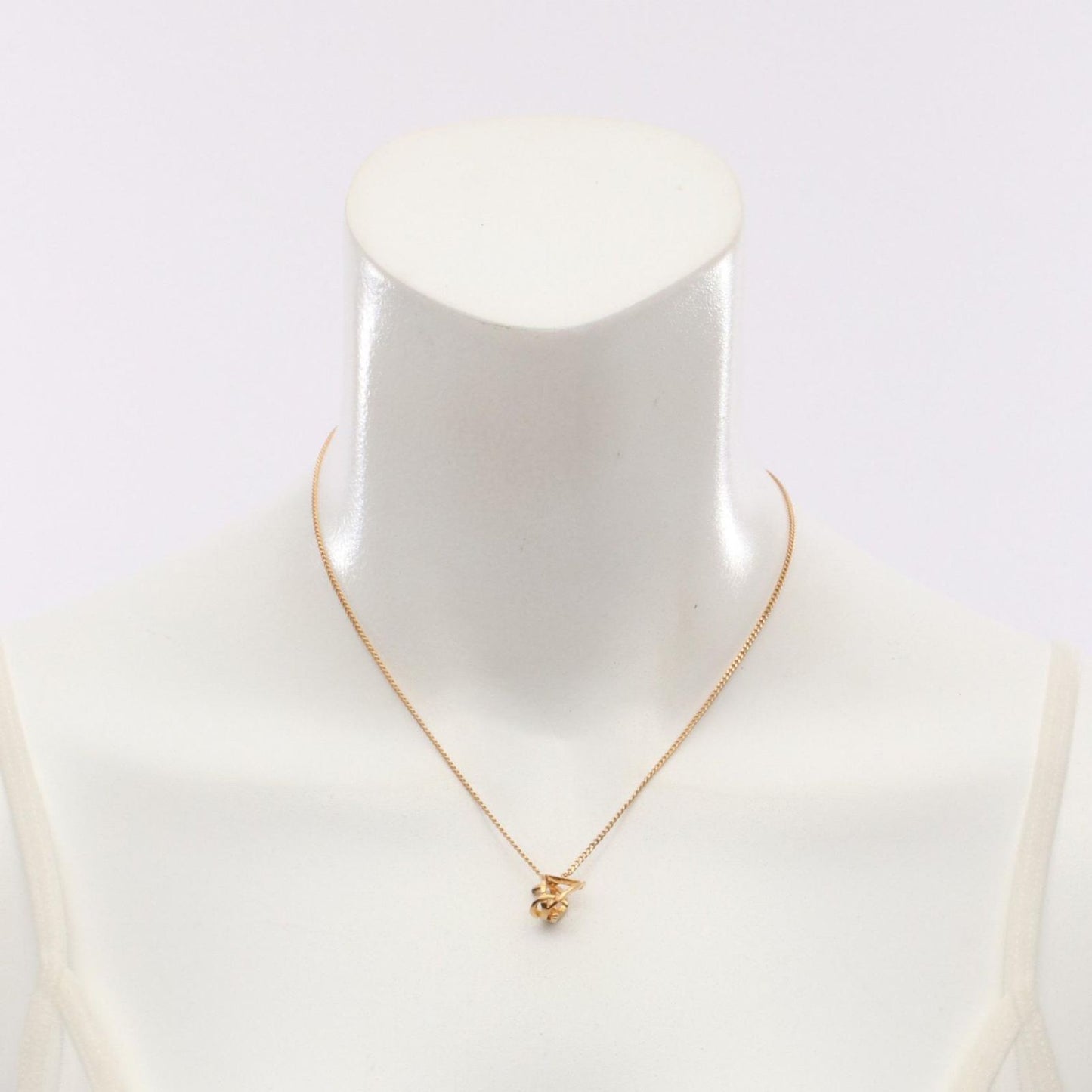 SAINT LAURENT PARIS Monogram Twist Necklace in Gold GP