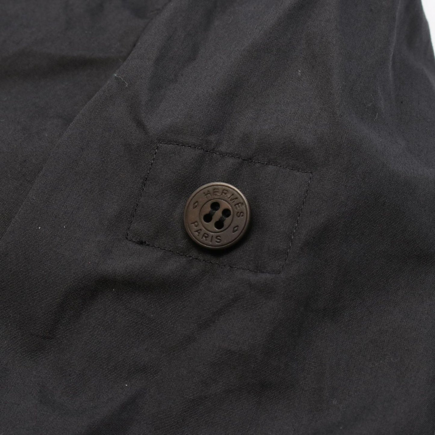 HERMES Black Cotton No-Collar Dress - Timeless Elegance