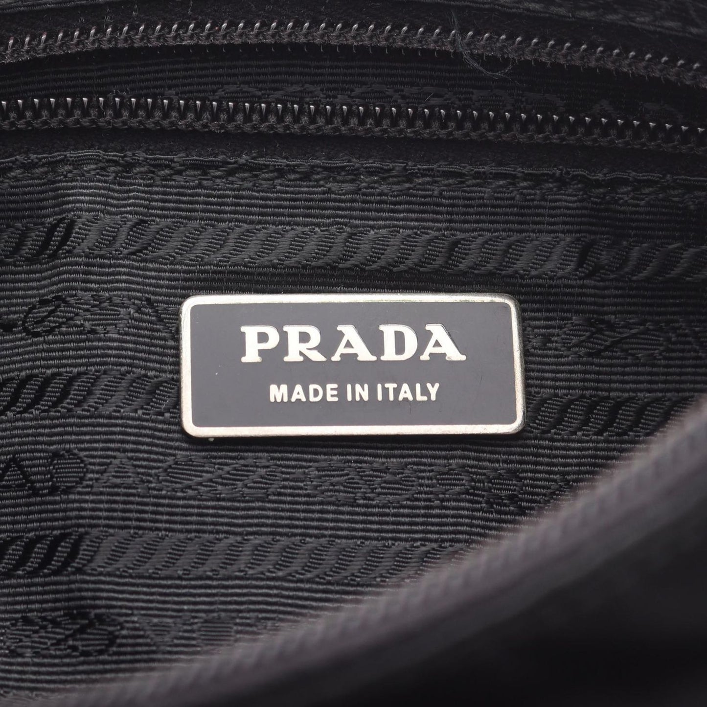 PRADA TESSUTO CALF Shoulder Bag in Black Nylon & Leather