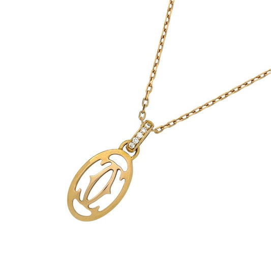 Cartier Double Logo Diamond Necklace in 18K Pink Gold