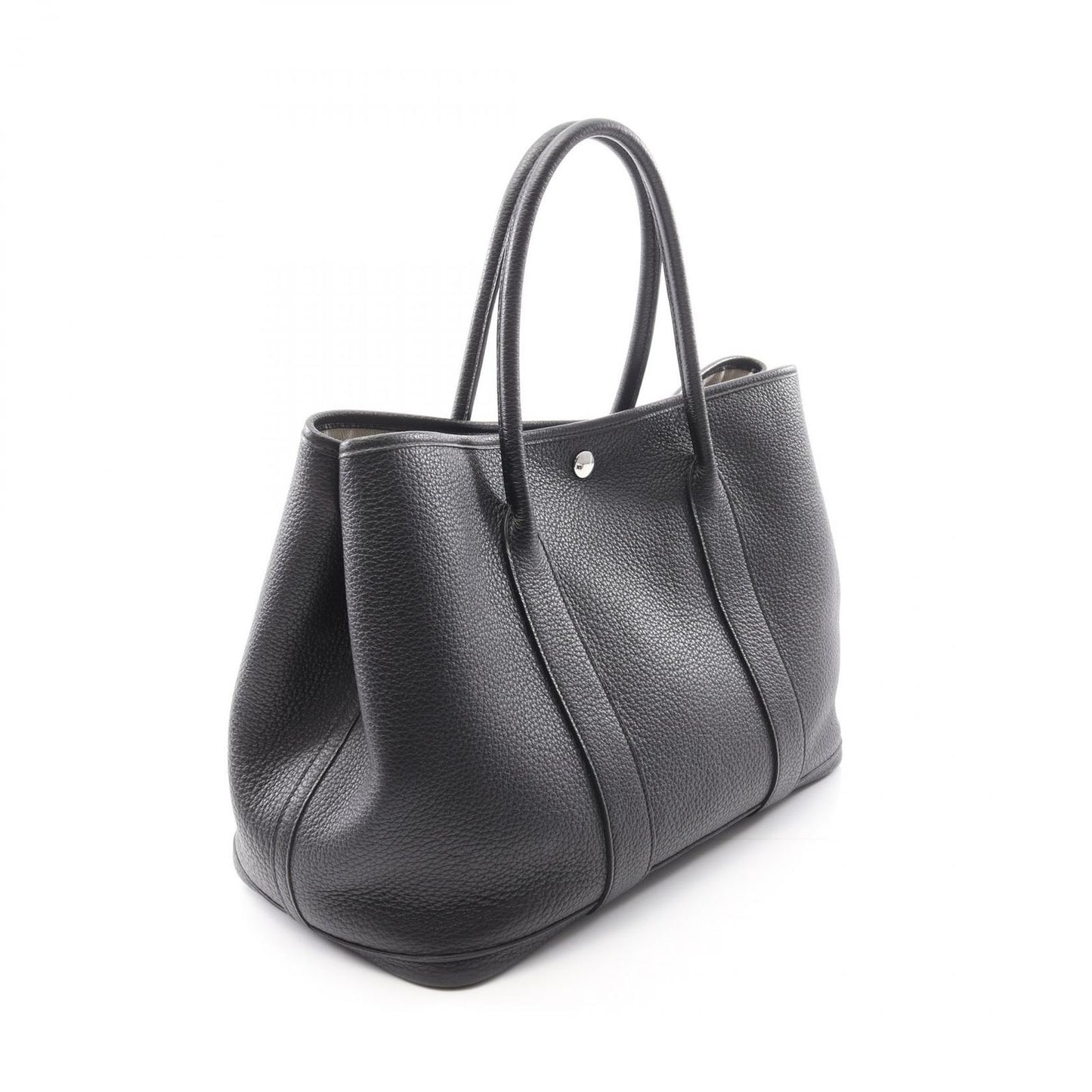 HERMES Garden Party PM Tote Bag in Black Leather - Timeless Elegance