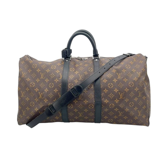 Louis Vuitton Keepall Bandoulière 55 Monogram Macassar - Brown