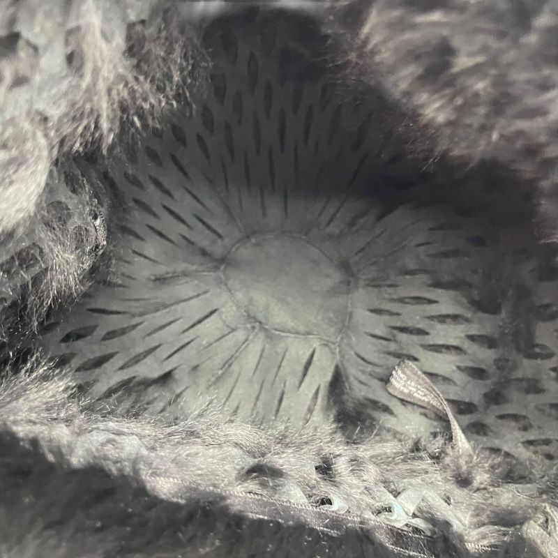 CHANEL Pearl-Embellished Black Rabbit Fur Hat - Unisex Luxury