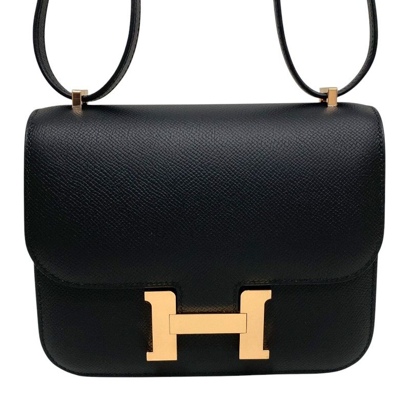 HERMES Constance Mini K刻 Black & Pink Gold Hardware Shoulder Bag