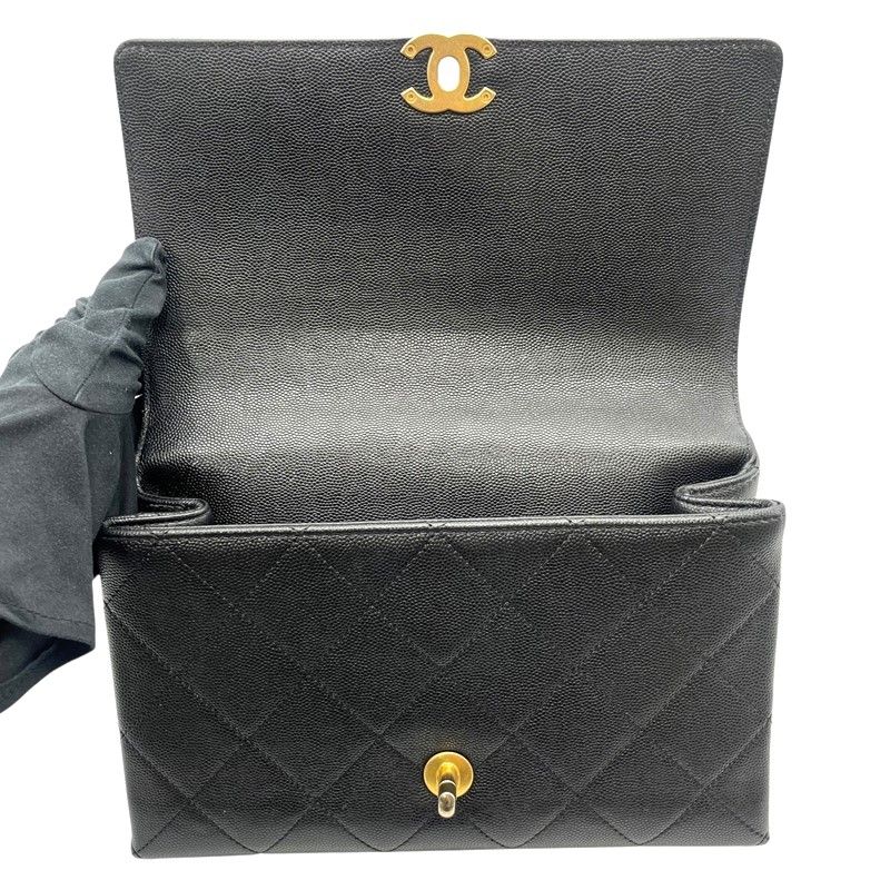 CHANEL Matelassé Chain Flap Bag - Black Caviar with Gold Hardware