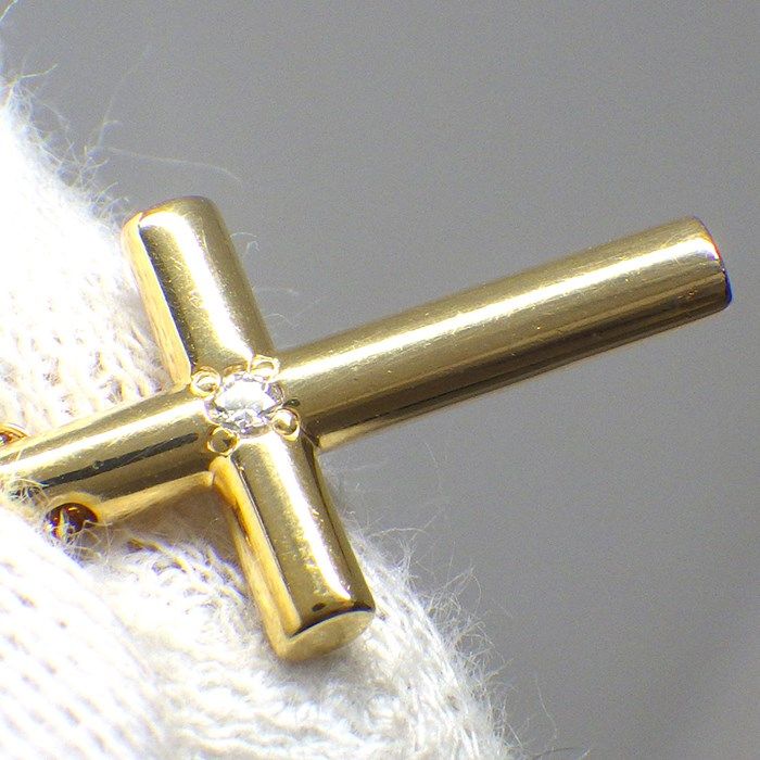Tiffany & Co. Cross Necklace with Diamond in 18K Yellow Gold