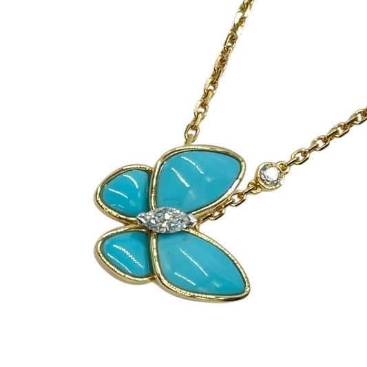 Van Cleef & Arpels Butterfly Necklace in 750YG Gold & Diamonds