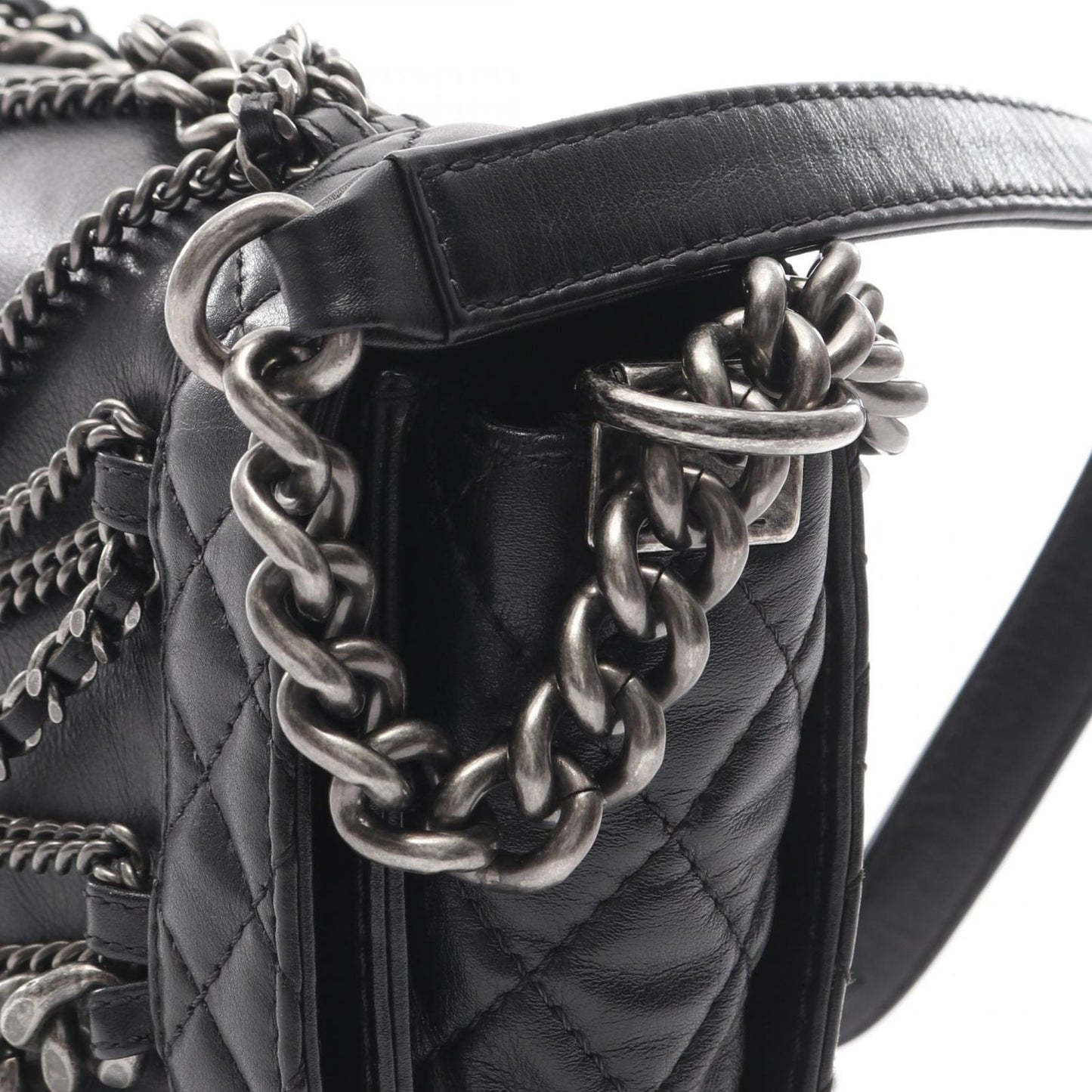 CHANEL Boy Chanel Black Leather Shoulder Bag - Timeless Elegance