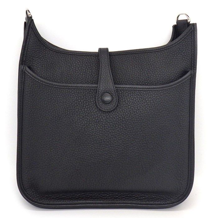 HERMES Evelyne III PM Black Togo Leather Shoulder Bag 2022