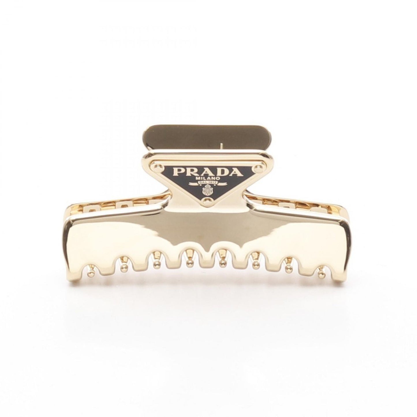 PRADA Triangle Logo Hair Clip in Gold - Exquisite Luxury Accessory