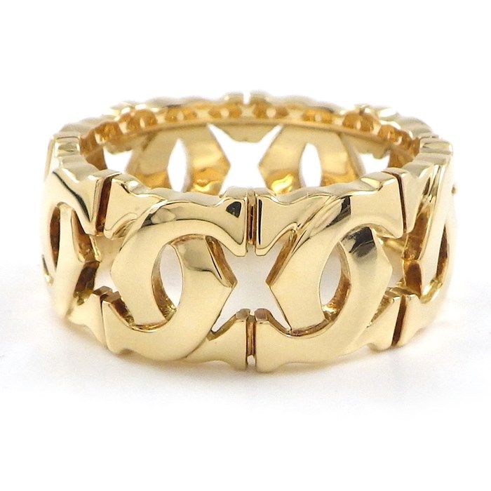 Cartier Entrelacés C2 2C Logo K18YG Ring - Size 9.5