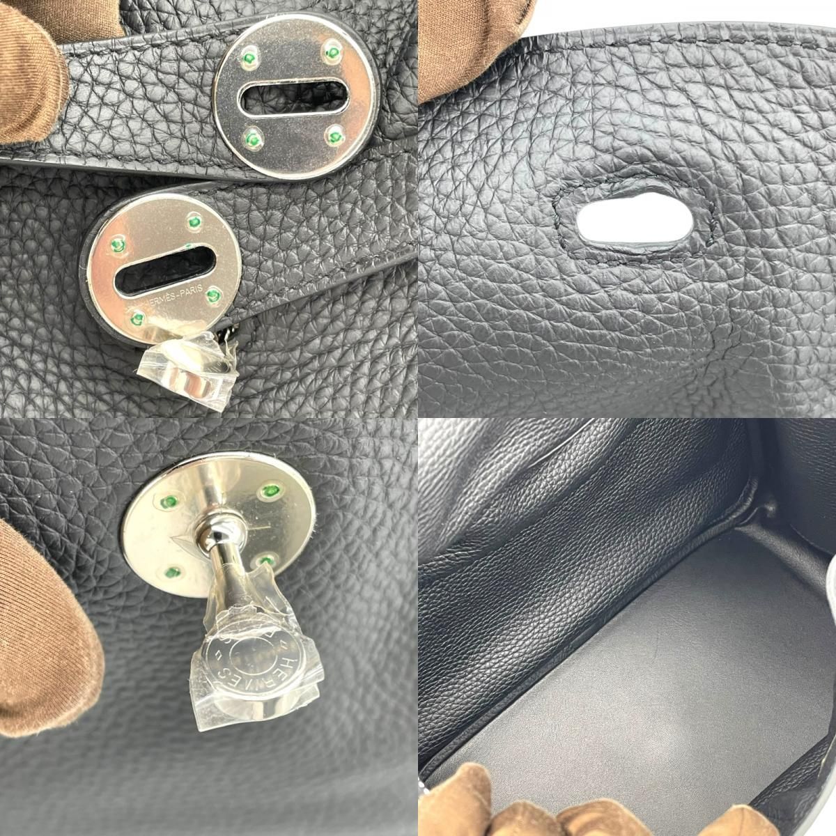 HERMES Lindy 30 Handbag in Black Togo Leather with Silver Hardware