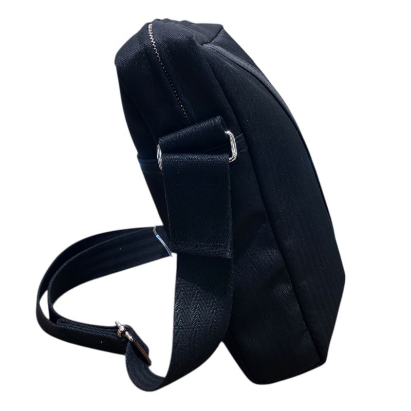 HERMES Acapulco Pochette Bandoulière MM Black Canvas/Leather