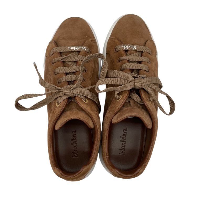 Max Mara MAXISF Suede Low-Cut Sneakers in Brown - Women's Luxury Footwear