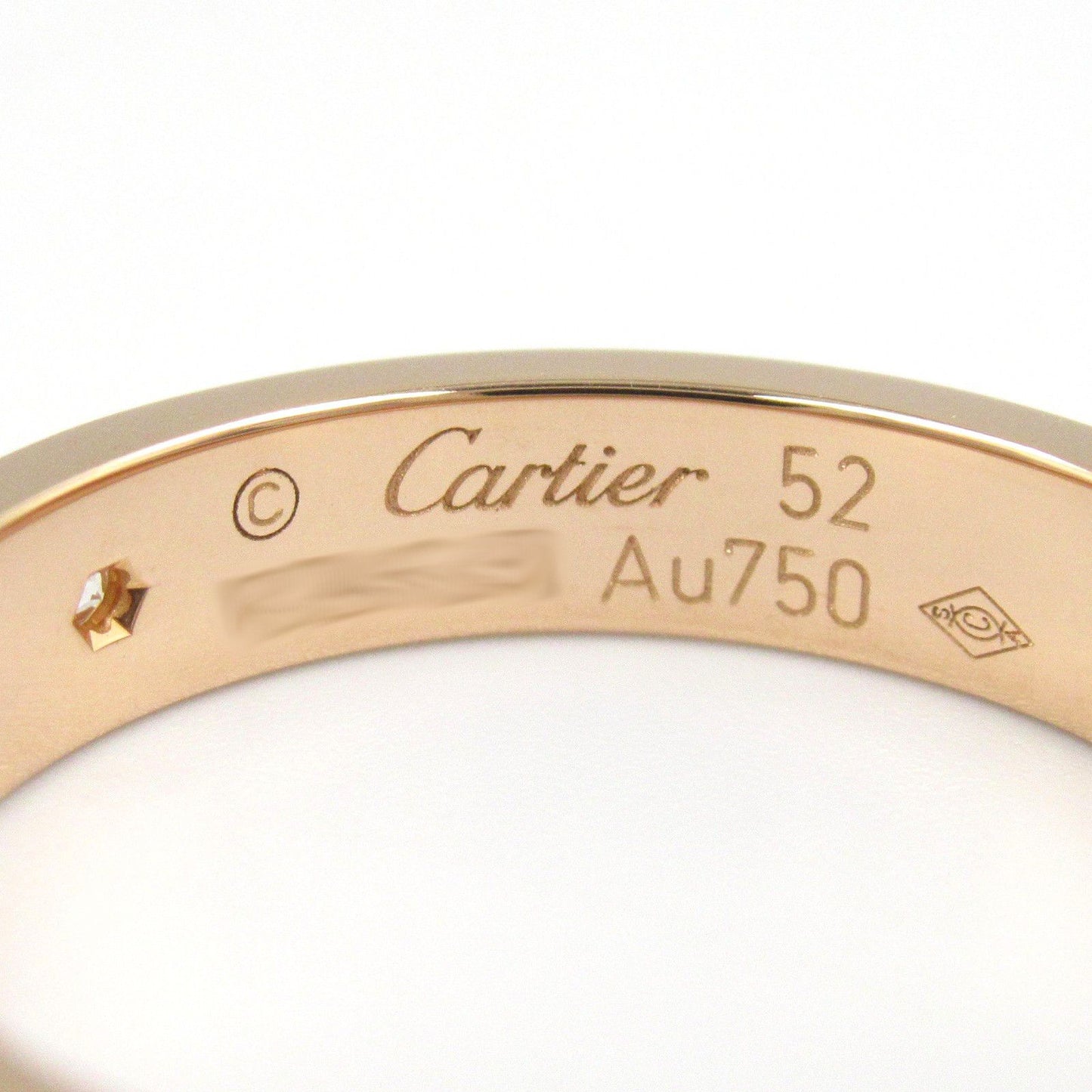 Cartier Mini Love Ring in 18K Pink Gold with Diamonds