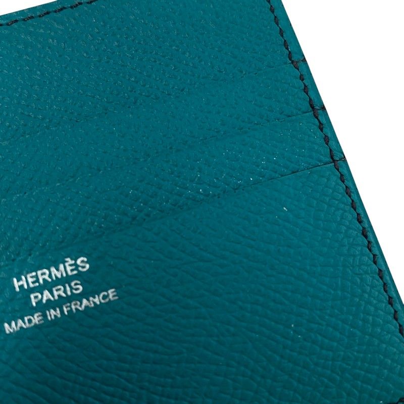 HERMES MC2 Edison Verso Wallet in Blue Indigo & Vert - Exquisite Craftsmanship