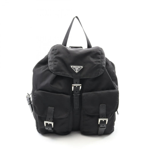 PRADA VELA Backpack in Black Nylon & Saffiano Leather
