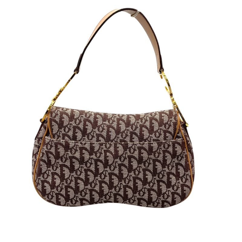 Christian Dior Trotteur Double Saddle Bag in Brown Jacquard