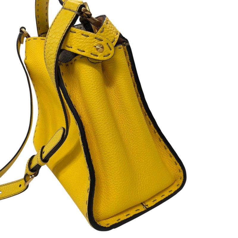 Fendi Selleria Peekaboo Iconic Essential Handbag - Yellow & Pink