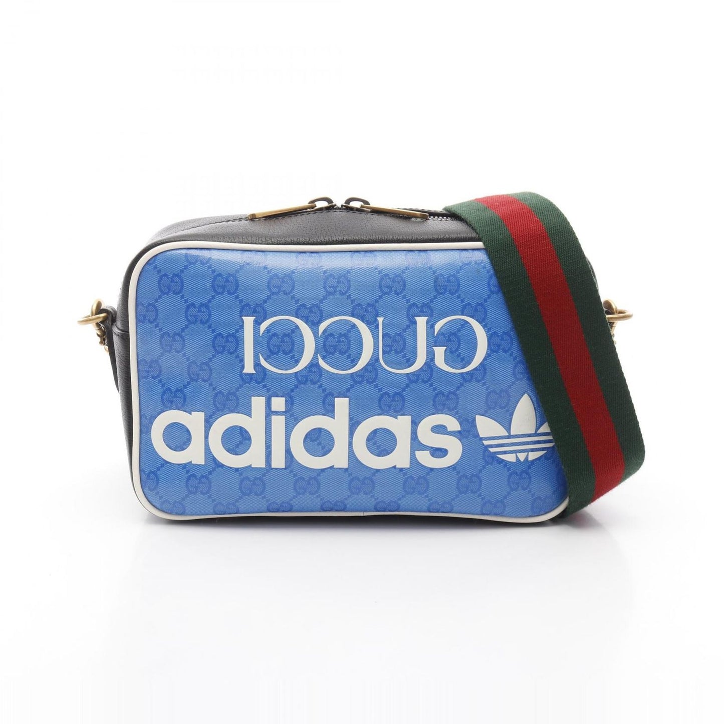 GUCCI x adidas GG Crystal Shoulder Bag - Blue/Black PVC Canvas