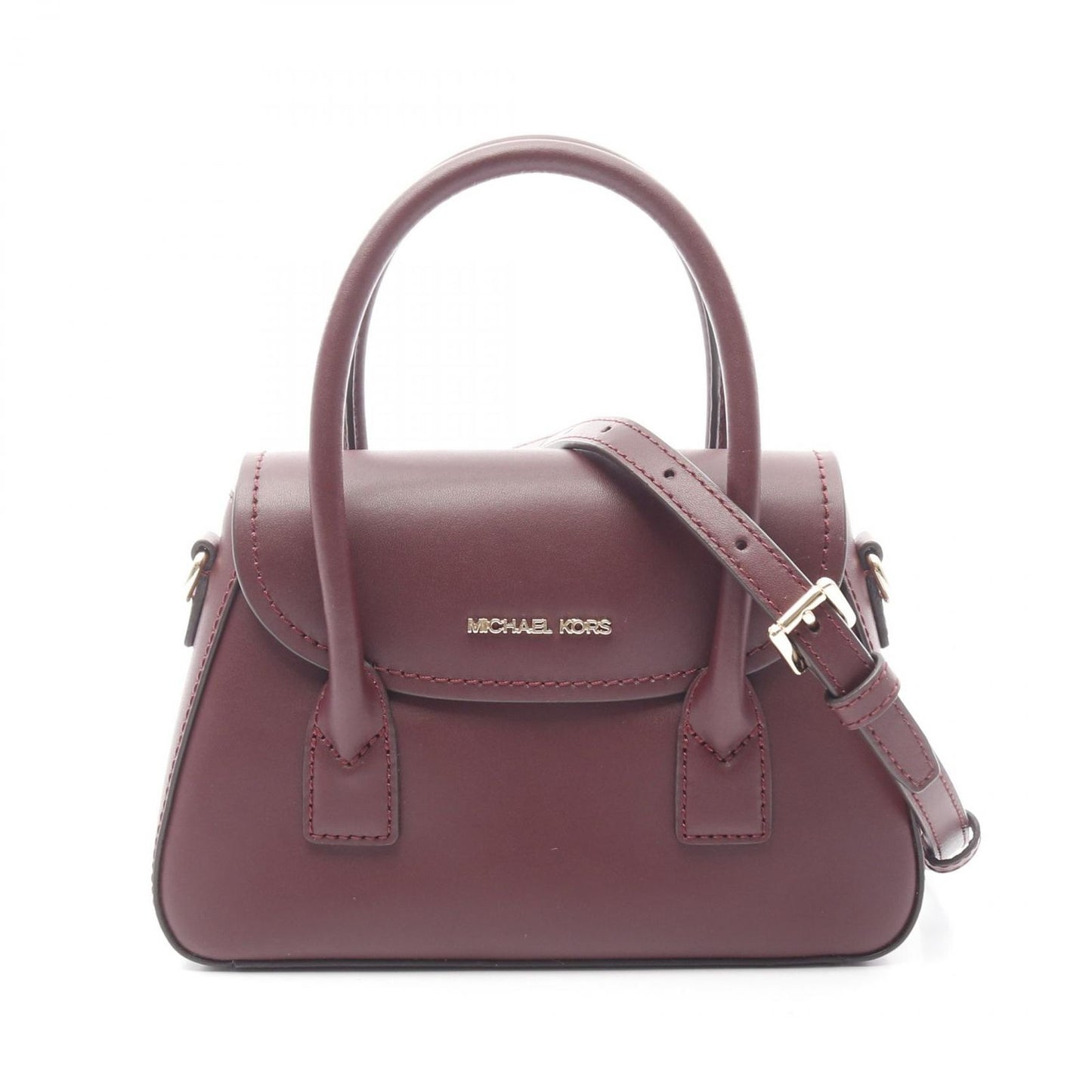 Michael Kors Small Satchel Crossbody Handbag in Bordeaux Leather