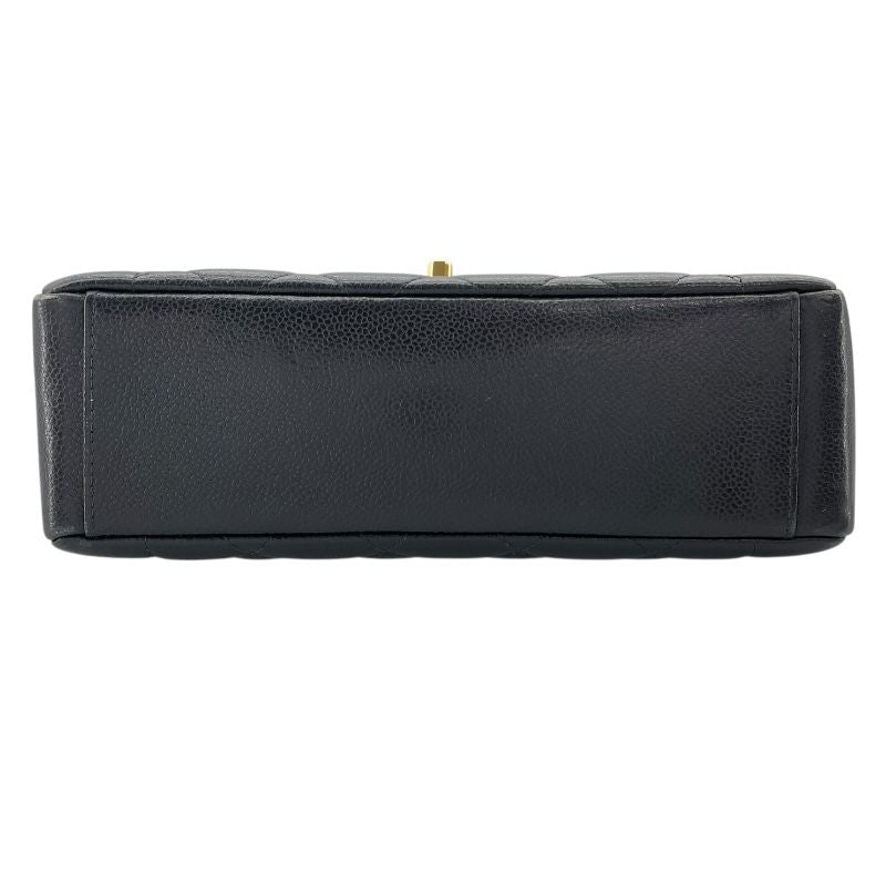 CHANEL Diana 25 Black Caviar Skin Shoulder Bag with Gold Hardware